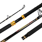 Fiblink Fishing Trolling Rod 1 Piece Saltwater Offshore Rod Big Name Heavy Duty Rod Conventional Boat Fishing Pole (6',50-80lbs)