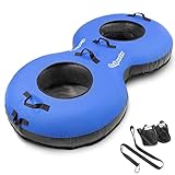 GoSports Heavy-Duty 2 Person Floating River Tube with Premium Canvas Cover-Commercial Grade Double River Tube-Blue