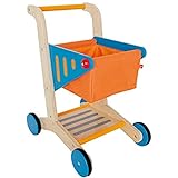 Award Winning Hape Kid's Wooden Shopping Cart Multi, L: 16.9, W: 11.8, H: 19.8 inch