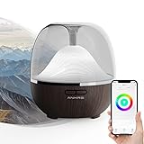 Ankrs Smart WiFi Essential Oil Aromatherapy 600ml Air Diffuser & Humidifier Compatible with Alexa/Google Home, Mountain Scent Diffuser with Multicolor LED, Timer for Bedroom Large Room and Home