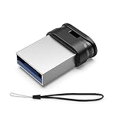 RAOYI USB Stick 128GB USB 3.0 Flash Drive with Lanyard,128G Mini Fit Memory Stick Ultra Slim Thumb Drive Zip Drive for PC Desktop-Black