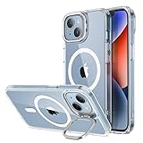 ESR for iPhone 13 Case/iPhone 14 Case, Compatible with MagSafe, Built-in Camera Ring Stand, Military-Grade Protection, Magnetic Phone Case for iPhone 13/14, Classic Kickstand Case (HaloLock), Clear