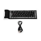 Foldable Keyboard,Ultra-thin Silicone Wireless Bluetooth Keyboard,Waterproof Dustproof Radiation Proof Keyboard,87 Keys Portable Mini Keyboard
