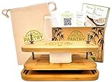 Grow Your Pantry Bamboo Tofu Press with Drip Tray - Best Tofu Press, Tofu Strainer, and Tofu Drainer - Easy-to-Clean and Easily Drain Water From Tofu - Includes a Tofu Recipe Ebook and Nut Milk Bag!