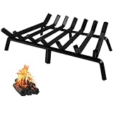 BRIAN & DANY Fireplace Grate, 30 Inch Heavy Duty Fireplace Log Grate, Cast Iron Solid Steel Fire Pit Grate Firewood Burning Rack Holder for Outdoor and Indoor
