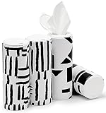 Car Tissues with Lotion, 4 Packs Car Tissue Cylinder, Round Tissues Holder for Car, Perfect Fit for Car Cup Holder, Facial Tissues Tube Box, Travel Tissues Packs