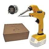 2023 New Cordless Soldering Iron Kit, One-Hand Control Soldering Kit, Work with Dewalt 18V/20V Max Li-ion Battery, Soldering Iron with Ceramic Heater, Fast Work in 30s, Yellow