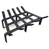 Hi-Flame Fireplace Log Grate 17 Inch Heavy Duty Reinforced Solid Steel Fire Grate for Wood Burning Stove Firewood Holder, Black
