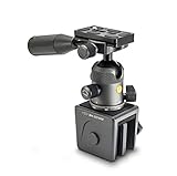 VANGUARD VEO2BH-50WM Metal Window Mount with Ball Head with Removeable Pan Handle and Arca Compatible Quick Release Plate,Dark Grey