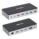 USB C Laptop Docking Station, 15 in 1 Dock with 4K Triple Display Multiport Adapter and 3 Monitors Compatible for Dell/Surface/HP/Lenovo ( Dual HDMI, DP, VGA, USB Ports, RJ45, SD/TF, Mic/Audio, PD)