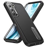 BaHaHoues for Samsung Galaxy S22 Case, Samsung S22 Phone Case with Built in Kickstand, Shockproof/Dustproof/Drop Proof Military Grade Protective Cover for Galaxy S22 5G 6.1 inch (Black)