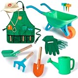 Born Toys Premium Kids Gardening Tool Set for Ages 3 & Above, Kids Wheelbarrow, Apron, Hat, Kids Gardening Gloves & Kids Watering Can - A Real Toddler Gardening Set with Gardening Tools for Kids