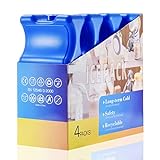 Cold Freezer Cool Ice Packs Double Sided Contoured Reusable Long Lasting for Breast Milk Baby Bottles Cool Storage Insulated Bags, Lunch Box Soda Beer Can Coolers(600g,Set of 4)