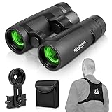 CREATIVE XP Binoculars for Adults - 12x42 Compact Tactical HD Roof Binocular Best for Hunting, Sports, Whale & Bird Watching - Professional Waterproof Outdoor Camping Gear & Accessories - Black