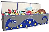 ASKETAM Kid Extra Large Dinosaur Toy Box Chest for Boy and Girl, Cute Collapsible Kids Toy Storage Bin with Lid Nursery Playroom Bedroom Baby Toy Chests Organizer (Blue 3 Pack)