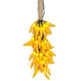 Novelty Lights CP-Cluster Chili Pepper Clustered Mini Light Set, Yellow, Green Wire, 50 Light, 9' Cluster