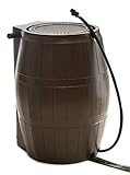 FCMP Outdoor Rain Catcher RC4000 Rain Barrel, 50 Gallon, Colour Brown