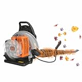 Backpack Leaf Blower, 63CC Gas Powered 2 Stroke Engine Leaf Blower with 1.7L Fuel Tank, 665CFM Air Volume, Ideal for Lawn Care, Snow Removal, and Road Cleaning - Orange