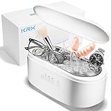 Ultrasonic Jewelry Cleaner, KRX 47kHz Portable Professional Ultrasonic Cleaner Machine with Touch Control & 4 Time Modes for Jewelry, Eyeglasses, All Dental, Retainer (White)