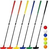 Wettarn 6 Set Golf Putters for Men and Women Two Way Mini Golf Putter with 6 Golf Balls Kids Putter Bulk for Right or Left Handed Golfers Adjustable Length Golf Clubs Set (Bright Color)