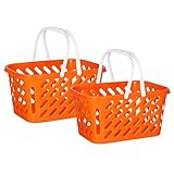 2pcs Mini Shopping Baskets Portable Grocery Baskets with Handles Multipurpose Baskets Toys Storage Organizers for Kids Toddlers Party Favors
