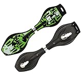 Rip Stick Skateboard, Compact and Lightweight Ripstick Deluxe Junior Caster Board with Illuminating Wheels and 360 Degree Casters for More Excitement and Fun for Kids Adults, 29.1'*7.4' (Green)