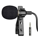 PoP voice 16 Feet Single Head Lavalier Lapel Microphone Omnidirectional Condenser Mic for iPhone Android & Windows Smartphones, YouTube, Interview, Studio, Video Recording, Noise Cancelling Mic