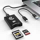 CFexpress Type B Card Reader 10Gbps, USB 3.2 Dual Card Slot CFexpress Type B & SD Memory Card Adapter, for Thunderbolt 3 Port/Mac OS/Linux/Phone