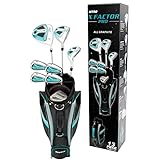 Nitro X Factor 13 Piece Golf Set All Graphite Ladies, Right Handed, Teal/Silver, Large