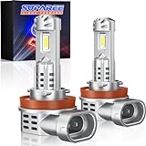SUPAREE H11 LED Bulbs for High and Low Beam, 2024 Newest 30000LM +1000% Brightness, Diamond White 6500K, Plug and Play 1:1 Mini Size, Canbus Ready, H11/H8/H16 LED Fog Light Bulbs, Pack of 2