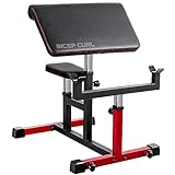 ER KANG Preacher Curl Bench, 350LBS Strength Training Biceps Bench for Home Gym, Adjustable Weight Bench with Wheels Moving, 26'×15' Arm Pad&Height Selectable Seat(2023 New Version)