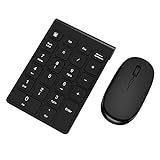 Wireless Numeric Keypad & Mouse Combo, Mini 2.4G 22 Keys Number Pad, Portable Silent Financial Accounting Numeric Keypad Keyboard Extensions with Wireless Mouse for Laptop, PC, Desktop