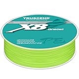TRUSCEND X8 Braided Fishing Line, Upgraded Spin Braid Fishing Line, Smooth and Ultra Thin Braided Line, Fishing Wire Super Strength and Abrasion Resistant, No Stretch and Low Memory 20lb-300yds