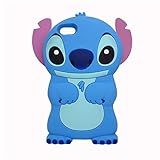 iPod Touch 5th / 6th Generation Blue Stitch Case,3D Cartoon Animal Character Design Cute Stitch Soft Silicone Kawaii Cover,Cool Cases for Kids Boys Girls (Stitch, iPod Touch 5/6)