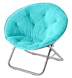 Urban Shop Faux Fur Saucer Chair, Aqua Blue