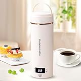 Travel Electric Kettle Portable Mini Kettle,Small Hot Water Boiler with 4 Temperature Settings,304 Stainless Steel,Fast Boiling Water with Auto Shut-Off and Boil Dry Protection (Beige, 400ML)