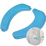 Toilet Seat Warmer, Elongated Toilet Seat Cover, Padded Toilet Seat Cushion, U-shaped Washable or Portable Toilet Lid Tank Cover. (Blue 2 Sets )