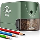 Electric Pencil Sharpener Heavy Duty, AFMAT for Classroom, UL Listed Plug in Pencil Sharpener for 6.5-8mm No.2/Colored Pencils, w/Upgraded Helical Blade(Sharpen 10000 Times)