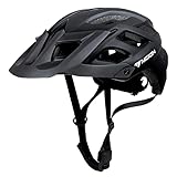MOON Bike Cycling Helmet Road Bicycle Helmet Lightweight Microshell Design for Adult Men Women, Oversized Visor Magnet Buckle, 250-280g, HB3-7 (Black, M: 55-58cm)