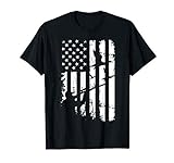 Cool Distressed Vintage American USA Flag Duck Hunting T-Shirt