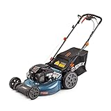 SENIX LSSG-H2 22-Inch Self Propelled Gas Lawn Mower with 163 cc 4-Cycle Engine, 3-in-1 Rear Wheel Drive Variable Speed Lawnmower, 6-Position Height Adjustment with 11-Inch Rear Wheels