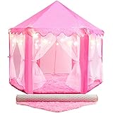 Princess Tent for Kids - Includes Ultra Soft Rug & LED Star Lights | Princess Castle Little Girls Play Tent | ASTM Certified | 55 X 53 Inch | Kid Playhouse Toys | for 3/4/5/6/7/8/9 Year Old