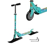 FunWater 2-in-1 Kick Scooter for Kids, Snow Sled Kick Scooter Conversion Kit, Foldable Body, Light Weight, Adjustable Height Handle for Kids, Boys and Girls