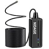 Wireless Endoscope, NIDAGE 5.5mm 2MP WiFi Borescope 1080P HD Semi-Rigid Snake Camera for iPhone Android, Tablet, Motor Engine Sewer Pipe Vehicle Inspection Camera(11.5FT)