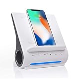 Azpen Dockall D108 - Qi Wireless Fast Charging Docking Station with Upgraded Bluetooth Speaker System White Color