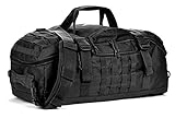 WolfWarriorX Travel Duffle Bag for Men - Large Military Backpack Weekender Bag for Gym Traveling Tactical Workout Deployment Sports Overnight Basketball Soccer Tear & Water Resistant 45L