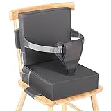Toddler Booster Seat for Dining Table, PU Waterproof Booster Seat for Dining Table with Backrest and Adjustable Seat Belts Non-Slip Bottom Portable Travel Home Increasing Cushion for Kids Child Baby