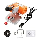 BEAMNOVA Mini Miter Saw Electric Power Table Saw Benchtop Cut-Off Chop Saw Max 45 Degree Cutting for Metal Wood Working Crafts Miniatures Plastic Compound Cutter, Orange