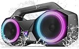 KMAG Portable Bluetooth Speaker - IPX7 Waterproof Wireless Speakers with 80W Loud HiFi Stereo Sound, 24H Playtime, Dynamic Light, Deep Bass, Dual Pairing, 5.3 BT for Outdoor, Home, Party, Gifts