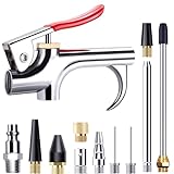 13 Pcs 2-Way Connection Air Nozzle Blow Gun Set, Air Nozzle Kit with 1/4 in Standard Quick Fitting and 8 Air Nozzles, Air Compressor Accessories for Air Inflation and Dedusting